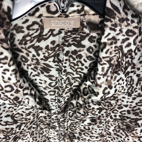Chico's Cheeta Print Women's Blouse Size 3 - Picture 2 of 3